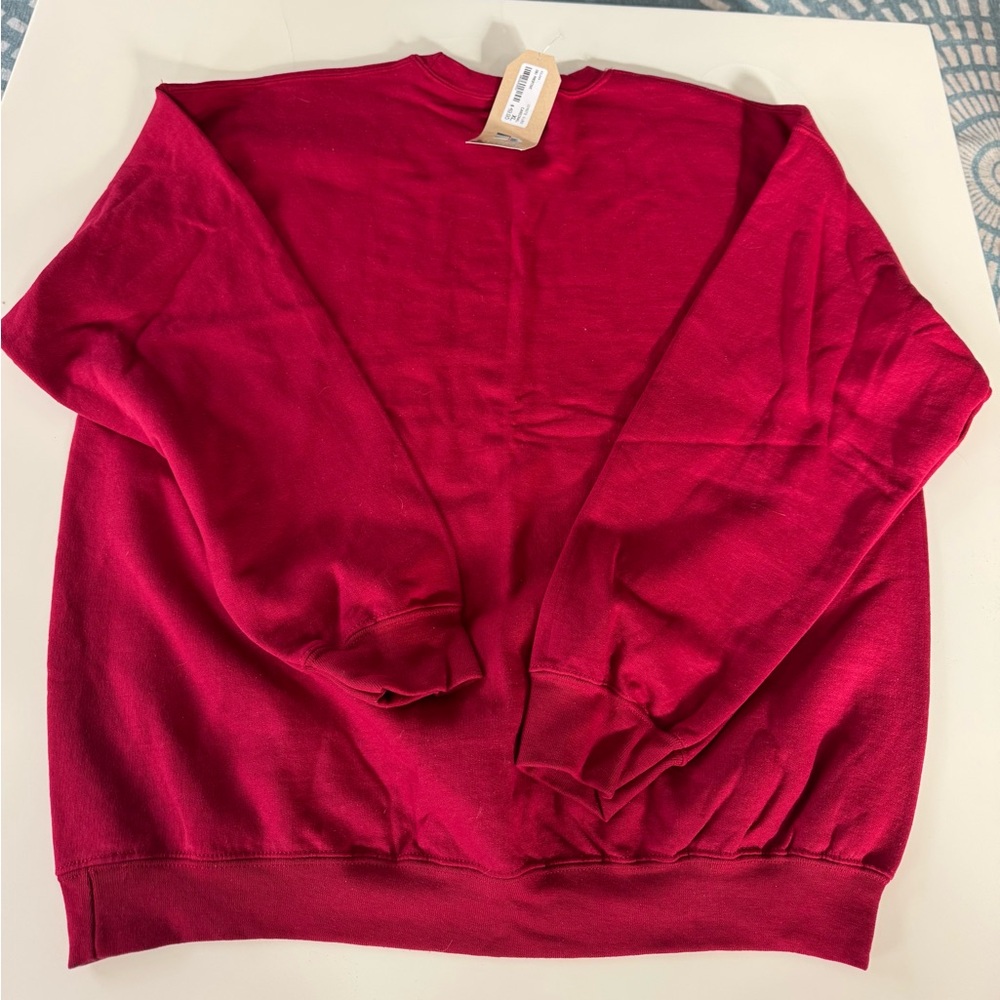 Gildan Red Crewneck Sweatshirt - Picture 2 of 4